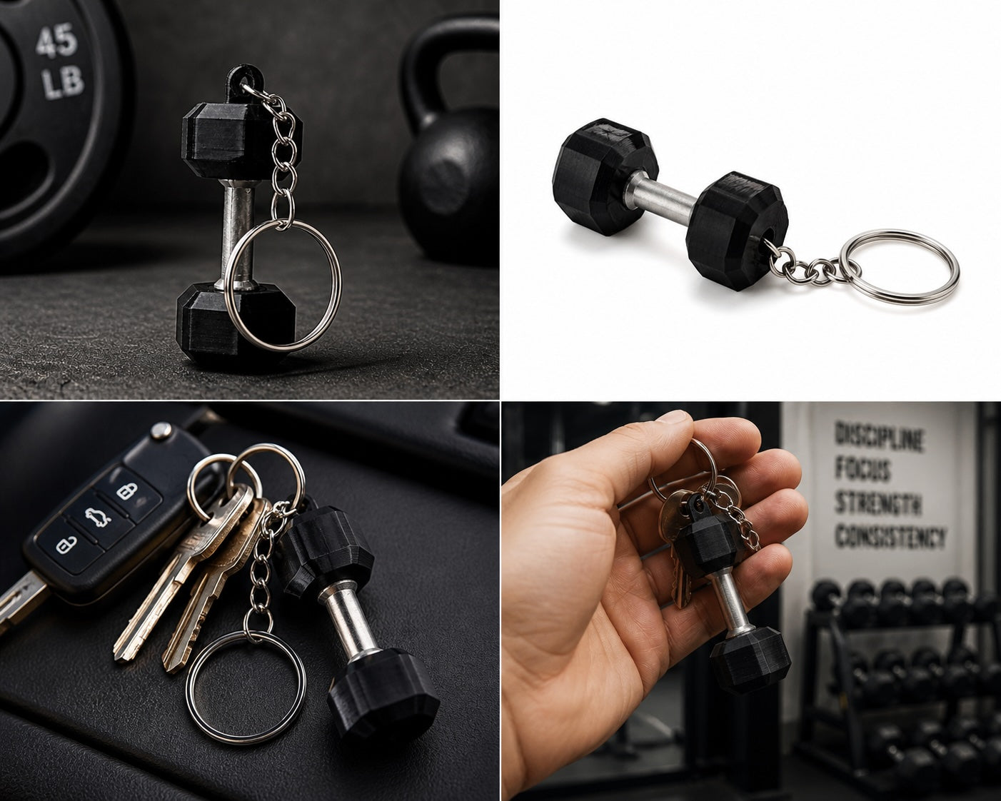 Mini Dumbbell Keychain